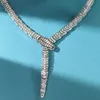 Classic Fashion Full Zircon Diamond Stone Wide or N Snake Shaped Choker Necklace Women Luxury Designer Gold Plated Jewelry 240113
