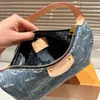 Women Denim Hobo Hills Pochette Bag Bag France Luxury Brand Terbroidery Canvas Mini Designer Underarm Lady Lady Houde Leather Right