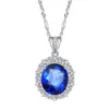 Ny ankomst Euramerikansk popularitet S925 Silver Sapphire Diamond Necklace Pendant Fashion Jewelry Cuban Necklace For Women