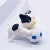Nyckelringar Söt simulering Pet Dog Keychain Car Bag Key Pendant DIY Micro Landscape Decoration Accessories Ring Ring
