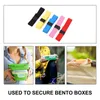 Dinnerware 5pcs Strap Lunch Holder Straps Elastic Band Outdoor Bento Lunchbox For Home Kitchen School Red Blue Yellow Black