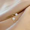 Cluster Rings Light Luxury Imitation Pearl Ring Female Niche Design Index Finger Fashionable Personalized Jewelry