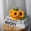 Decorative Flowers Artificial Yellow Sunflower Bridal Fake Daffodil Bouquet 13 Head Flower Diy Plant