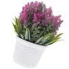 Dekorativa blommor Simulering Lavendel i Pot Flower Bonsai Artificial Home Desktop