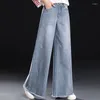 Kadınlar Kot Mom Bol Pantolon Denim Kore Y2K Yüksek Bel Kadın Kore Dongdaemun 2024 2000S Sokak Giyim Pantolon Şık Zarif 90'lar