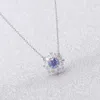 Ожерелье Swarovskis, дизайнерское женское ожерелье с подвеской высшего качества, ожерелье с синим подсолнухом, женское ожерелье с ласточкой, кристаллическая цепочка с воротником из цветка ромашки