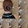 Hair Clips Chinese Style Acrylic Crescent Moon Hairpin Hanfu Headwear Ancient Accessories Alloy Pearl Tassel
