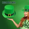 BERETS ST PATRICKS DAY HATS Män kvinnor Shamrock Green Top Hat St. Party Favor Accessories Topper