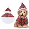 Costumes de chat Costume de noël pour animaux de compagnie SantaClause cape à capuche chiens tenue de fête de Festival