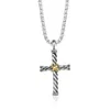 Designer David Yuman Jewelry Armband David's Cross Necklace Populära Lexus X Button Line Pendant Rostfritt stålkedja