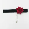 Copricapo moda girocollo con fiore rosa per accessorio da donna punk gotico morbido nero collana ragazza collo gioielli regalo