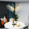 Morden led borboleta lustres de teto luxo pingente luz quarto sala estar jantar decoração pendurado luzes luminárias