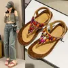 Sandalias para mujer 2024 Chanclas Estilo bohemio Zapatos planos Casual Cómodo S Tendencias Venta de productos