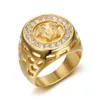 Modemerk ontwerper 18K Gold Rings Medusa Fan Family / F Familie Franse diamant roestvrijstalen ring voor mannen en vrouwen sieradencadeau