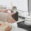 Kitchen Storage Stainless Steel Dish Drainer Drying Rack Removable Rust Proof Utensil Holder For Counter