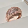 Real 18k Gold Rings for Women Luxury Full Diamond Fine Jewelry Wedding Anniversary Party Girlfriend Wife Gift Bijoux Femme 240113