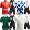 Spanien Tour Radtrikot Set Rot Grün Blau Tupfen Weiß Kleidung Herren Rennrad Shirts Anzug Fahrrad Trägerhose 240113