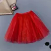 Skirts 3 Layered Short Sequin Skirt Adult Dancewear Ballet Mesh Tutu High Waist Pleated Pettiskirt Carnival Party