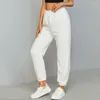 Calças femininas mulheres calças casuais inverno bottoms aconchegante pelúcia quente cintura alta sweatpants com faixas de tornozelo para o outono