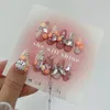 Handmade Luxury Long Press on Nails Orange Flower Customized Art Design Wearable Artifical Sticker Tip Full Cover 240113