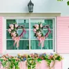 Fiori decorativi San Valentino Amore Ghirlanda Matrimonio Cuore impermeabile Casa alla moda con fiocco per la porta d'ingresso del giardino Balcone soggiorno