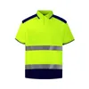 Polos masculinos camisa de segurança de alta visibilidade para homens reflexivos de manga longa trabalho respirável e secagem rápida