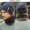 Bandanas Winter Hat Pullover Scarf Set Padded Thicked Neck Warme Woolen Cap Men Outdoor Climbing Windproof Sticked Headwear