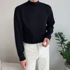 Men's T Shirts 8 Color Turtleneck Long Sleeve Solid Pullover 2024 Spring Autumn Oversized Loose Tops Korean Fashion Slim Knitted Sweater
