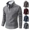 Pullover da uomo Maglieria autunnale e invernale Tinta unita con una camicia inferiore Grab Fleece Maglione caldo e confortevole 240113