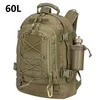 Sırt çantası 60l taktik açık yürüyüş kampı trekking çantası su geçirmez siyah askeri sırt çantaları erkekler için dizüstü bilgisayar seyahat