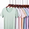 القمصان T Thirts M-5XL Summer Ice Silk Tshirt Women Cool Instrole Top Sexy Stest Tank Tops Male Shirt Sleeve Thirt Lottizing Shirt