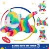 33cm arco-íris gato luminoso bonito brinquedos de pelúcia com luz led musical macaco cão elefante presentes para meninas brinquedo de pelúcia animais crianças 240113