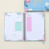 Färgglada blommor Weekly Planner Notebook Journal Agenda Record Book Writing Pads Spiral Binder Notepad School Office Supplies