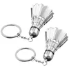 Keychains 2 Pcs Pingpong Badminton Keychain Gifts Sports Item Chains Zinc Alloy Party Favors