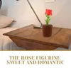 Dekorative Blumen aus Holz, Rose, Hochzeitstag, handgeschnitztes Holzornament, Valentinstagsgeschenk