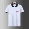 2024 Włochy projektanci marki koszulka T koszule wąż pszczoła haft kwiecisty męskie polo Polos High Street Stripe Print Polo T-shirt