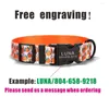 Dog Collars Personalized Pet Collar Customized Nameplate ID Adjustable Orange Basket Soft Fiber Cat Lead Leash