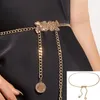 أحزمة نساء حزام معدني عالية الخصر سلسلة الذهب سبيكة روز زهرة مشبك قلادة حزامات سيدات الحزام