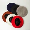 Bérets laine béret femmes hiver chapeau élastique chaud peintres casquette femme doublure tissu grande taille L couleur unie doux dame cadeau Boina