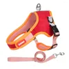 Dog Collars Saddle Harness Suede Small And Leash Set Outdoor No Pull Reflective Breathable Adjustable Pet Vest Strap