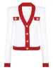 Women's Knits TOP QUALITY Est 2024 Fall Winter Fashion Designer Jacket Lion Buttons Color Block Trimmed Knit Cardigan