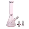 Heady Glass Bongs Hookah/10インチガラス水ギャンピンクビーカーウォーターパイプ