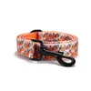 Dog Collars Personalized Pet Collar Customized Nameplate ID Adjustable Orange Basket Soft Fiber Cat Lead Leash