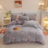 Winter-Bettbezug, dickes Fleece, warmes Flanell, Koralle, doppelseitige Samt-Bettwäsche, Einzelbett, Doppelbett, Queen-Size-Bett, Bettbezug 240113