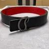 C L Red Bottom Belt 35 MM Genuine Leather Product Calf Leather Belt Designer Couple Style Suitable for Women Men T0P official replica Premium Gift with Box 013