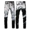 Designer heren paarse denim broek heren jeans Jean heren broek recht ontwerp retro streetwear paarse merk broek JNNE