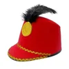 Berets Marching Band Hat Major Novelty Soldier with Feather Drum for Roll Play Dress Up Carnival Cosplay