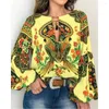 Women's Blouses 2024 Women Floral Print Tassel Lantern Sleeve Blouse Top Femme Fashion Casual Shirt Streetwear Korean Style Boho Vintage