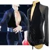 Stage Wear Men Łacińskie Konkurs Bodysuit Velvet Długie rękawie kostium tańca tańca Chacha Tango Performard VDB6250