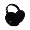 Berets unissex inverno quente bluetooth-compatível earmuffs sem fio cor sólida fone de ouvido de pelúcia dobrável música ouvir fone de ouvido dropship